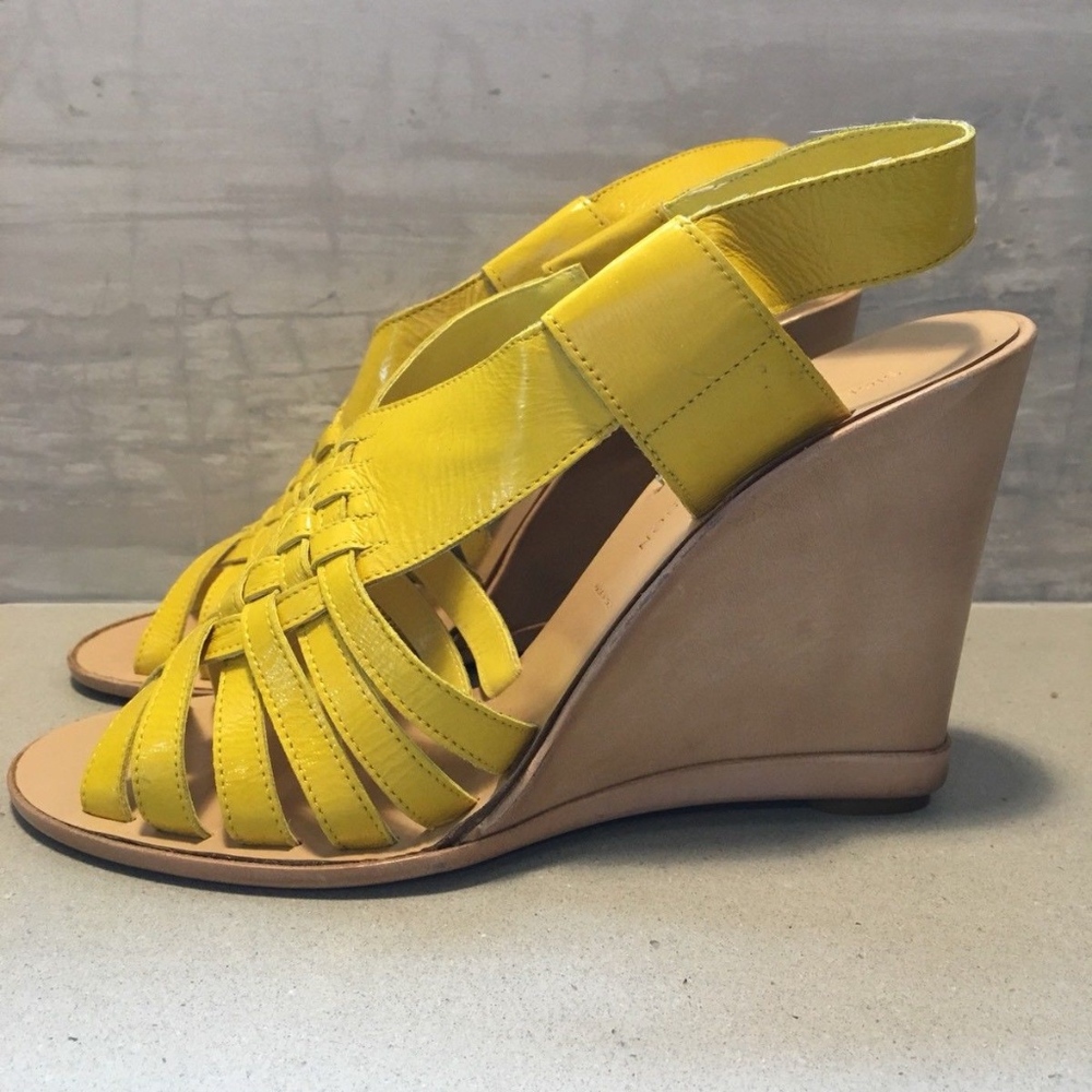 Sigerson Morrison 9359 Yellow Wedge Sandal